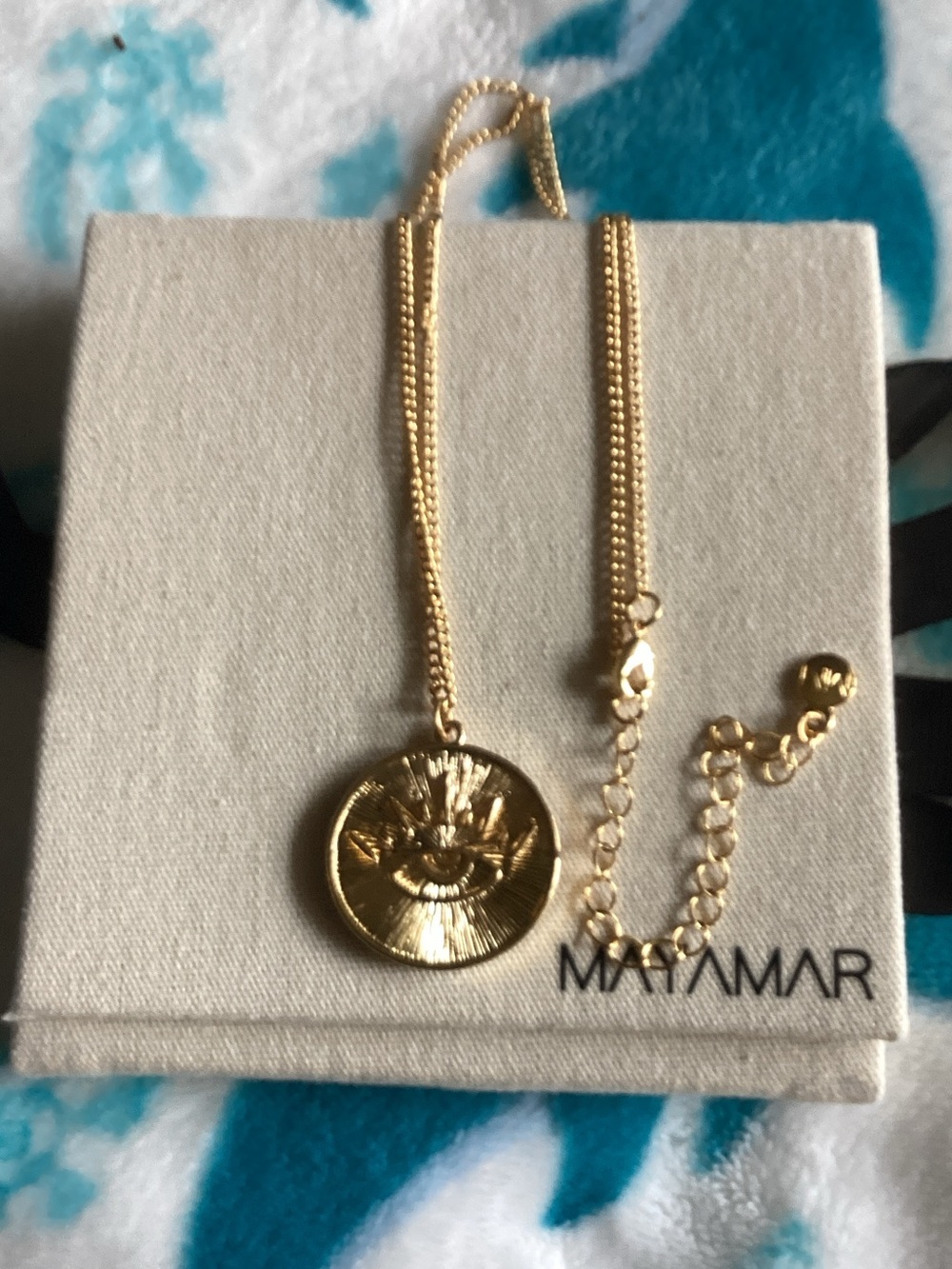 Maya Gold Eye Medallion Necklace - Gold